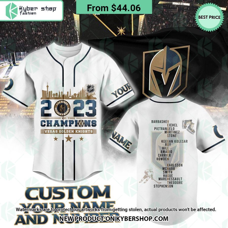 Vegas Golden Knights NHL Final Champions 2023 CUSTOM Baseball Jersey