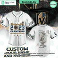 Vegas Golden Knights NHL Final Champions 2023 CUSTOM Baseball Jersey