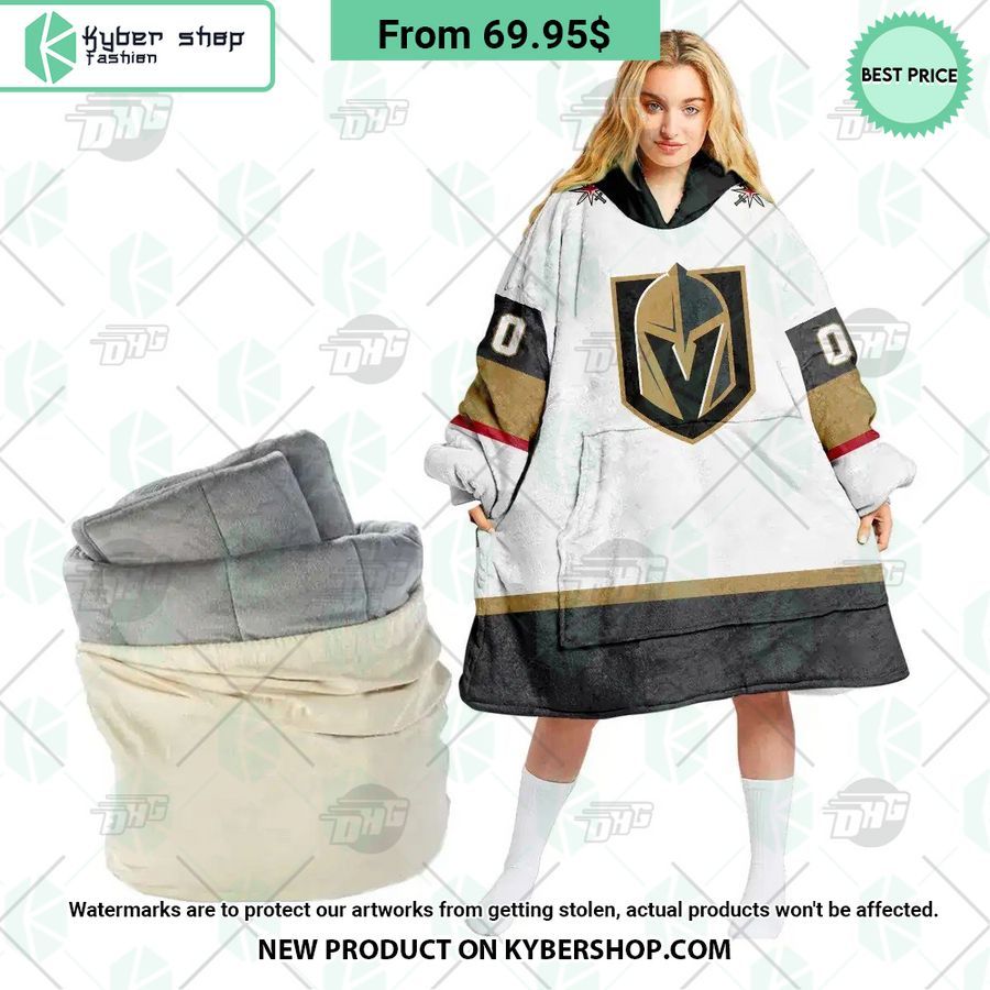 Vegas Golden Knights White Hoodie Blanket