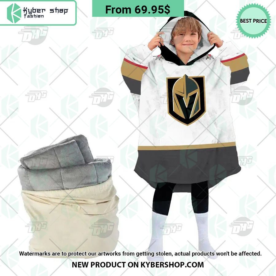 Vegas Golden Knights White Hoodie Blanket