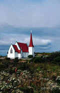 Village Church Print Unisex , , , Long Sleeve Tee