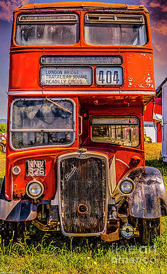 Vintage Dubble Decker Bus Print Unisex , , , Long Sleeve Tee