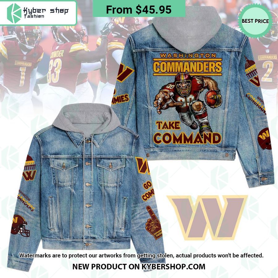 Washington Commanders Hooded Denim Jacket