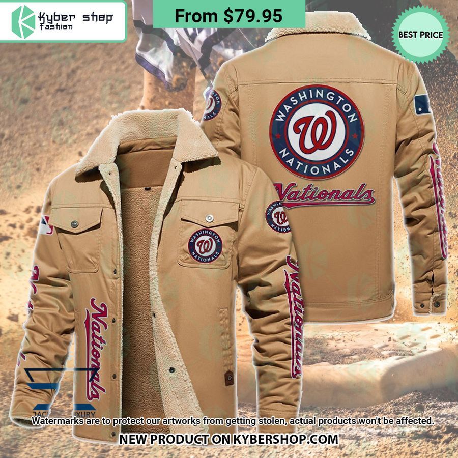 Washington Nationals MLB Fleece Leather Jacket