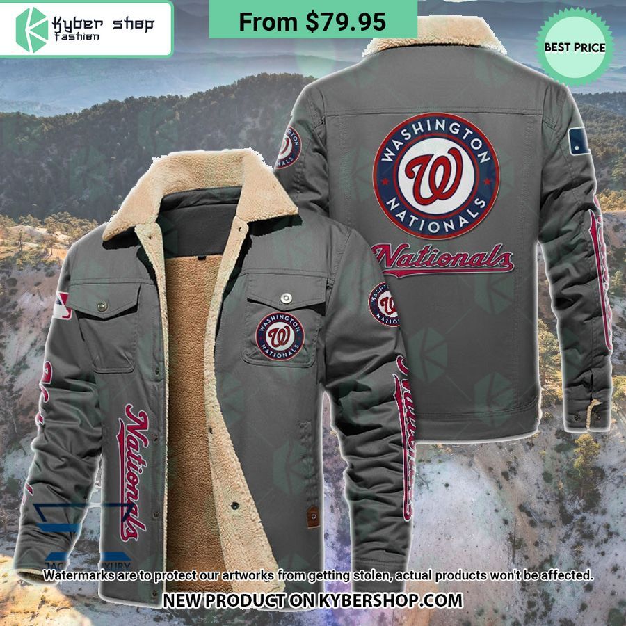 Washington Nationals MLB Fleece Leather Jacket