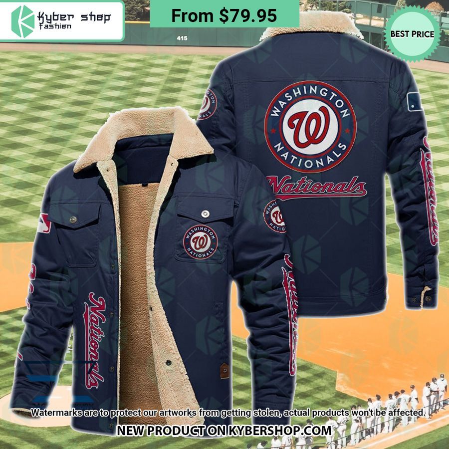 Washington Nationals MLB Fleece Leather Jacket