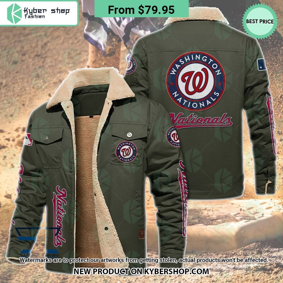 Washington Nationals MLB Fleece Leather Jacket
