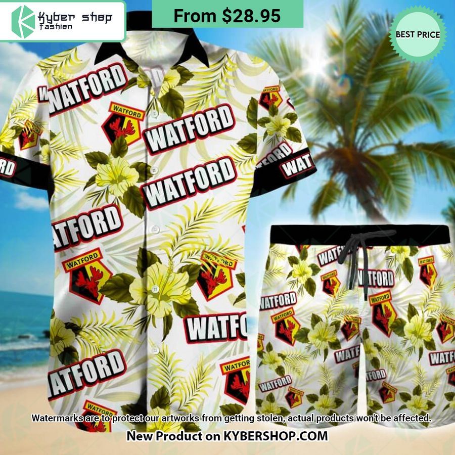 Watford FC Floral Hawaiian Shirt and Shorts