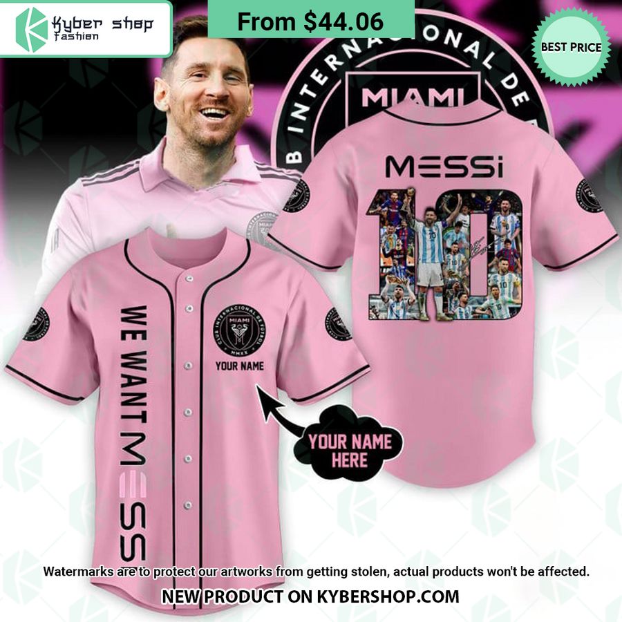 We want Messi CUSTOM Baseball Jersey