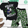 Weed Jason Voorhees Michael Myers Rolling With My Homie Pajamas Set
