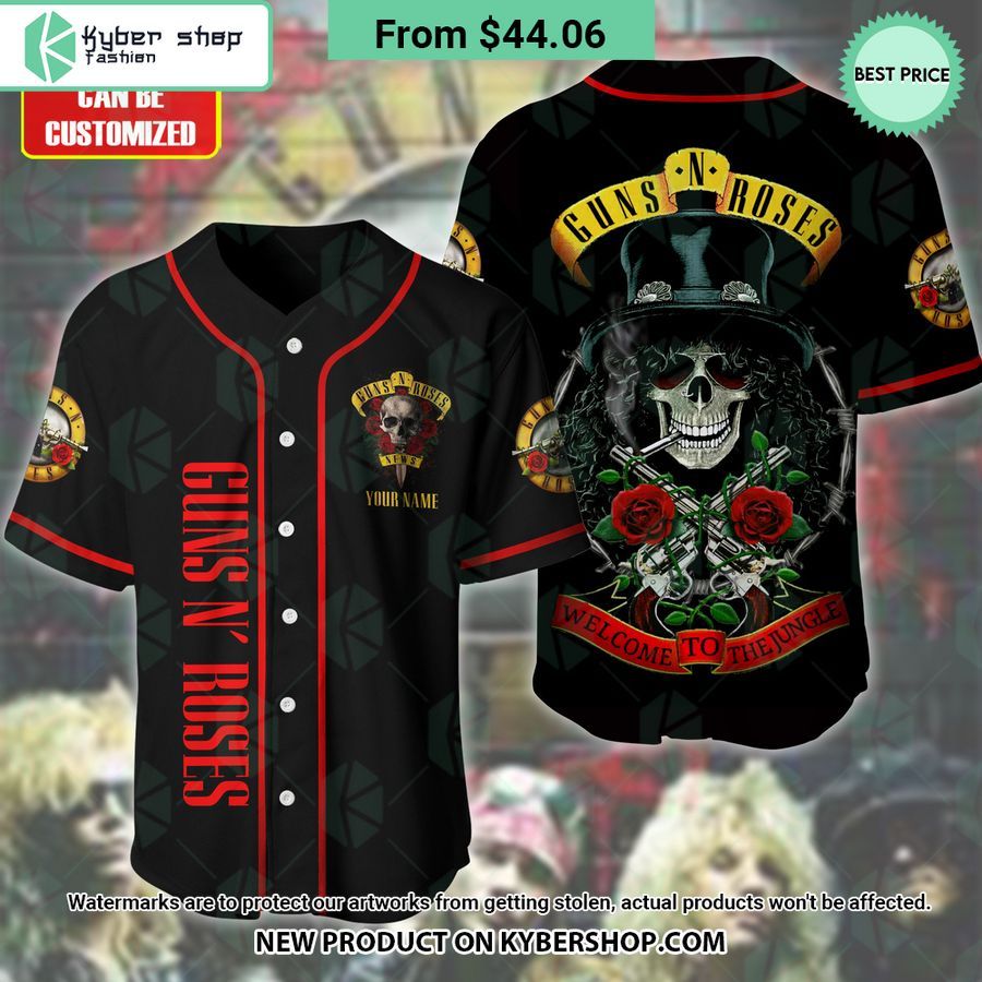 Welcome To The Jungle Gun N’ Roses CUSTOM Baseball Jersey