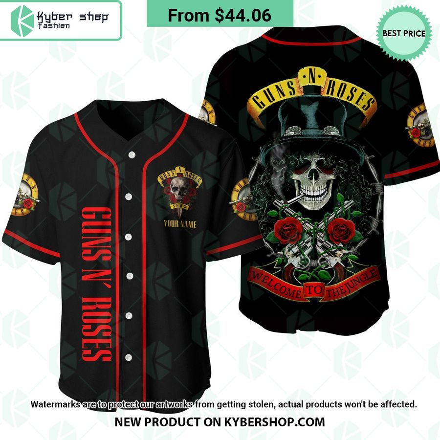 Welcome To The Jungle Gun N’ Roses CUSTOM Baseball Jersey