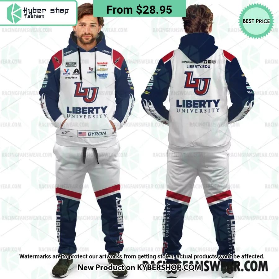 William Byron Nascar 2023 Liberty University Racing Uniform Hoodie