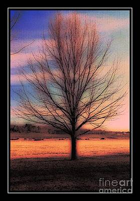 Winter Tree Print Unisex , , , Long Sleeve Tee