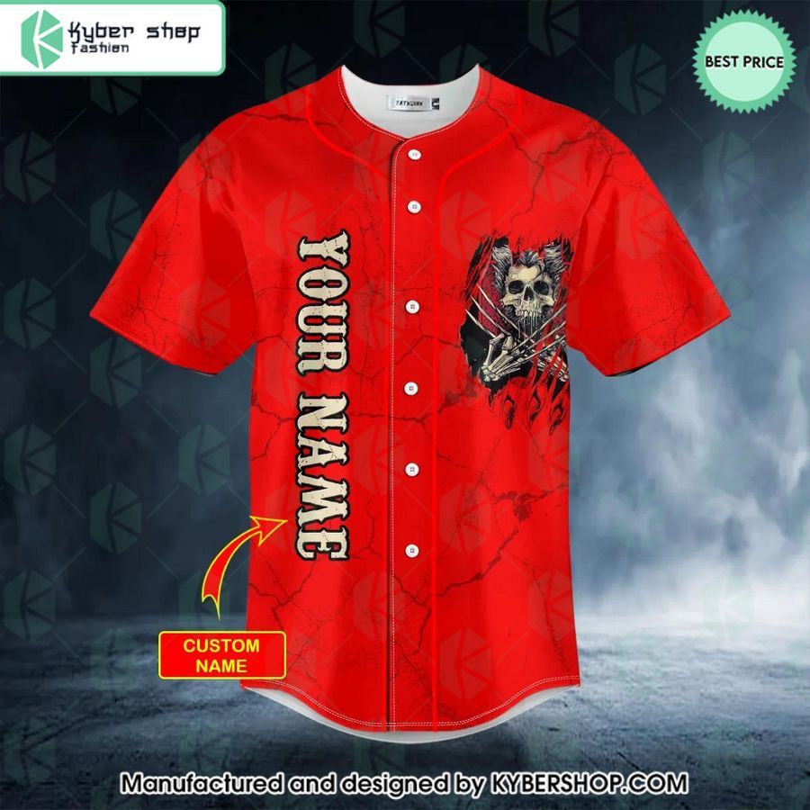 Wolverine Blood Skull CUSTOM Baseball Jersey