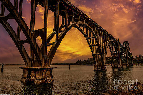 Yaquina Bay Bridge Print Unisex , , , Long Sleeve Tee